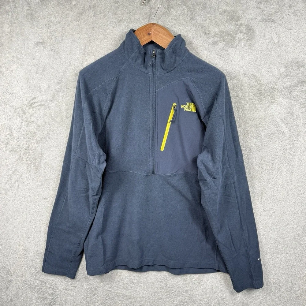 The North Face Sweater Mens XL Blue 1/2 Zip L/S Pullover Fleece Jacket Flashdry